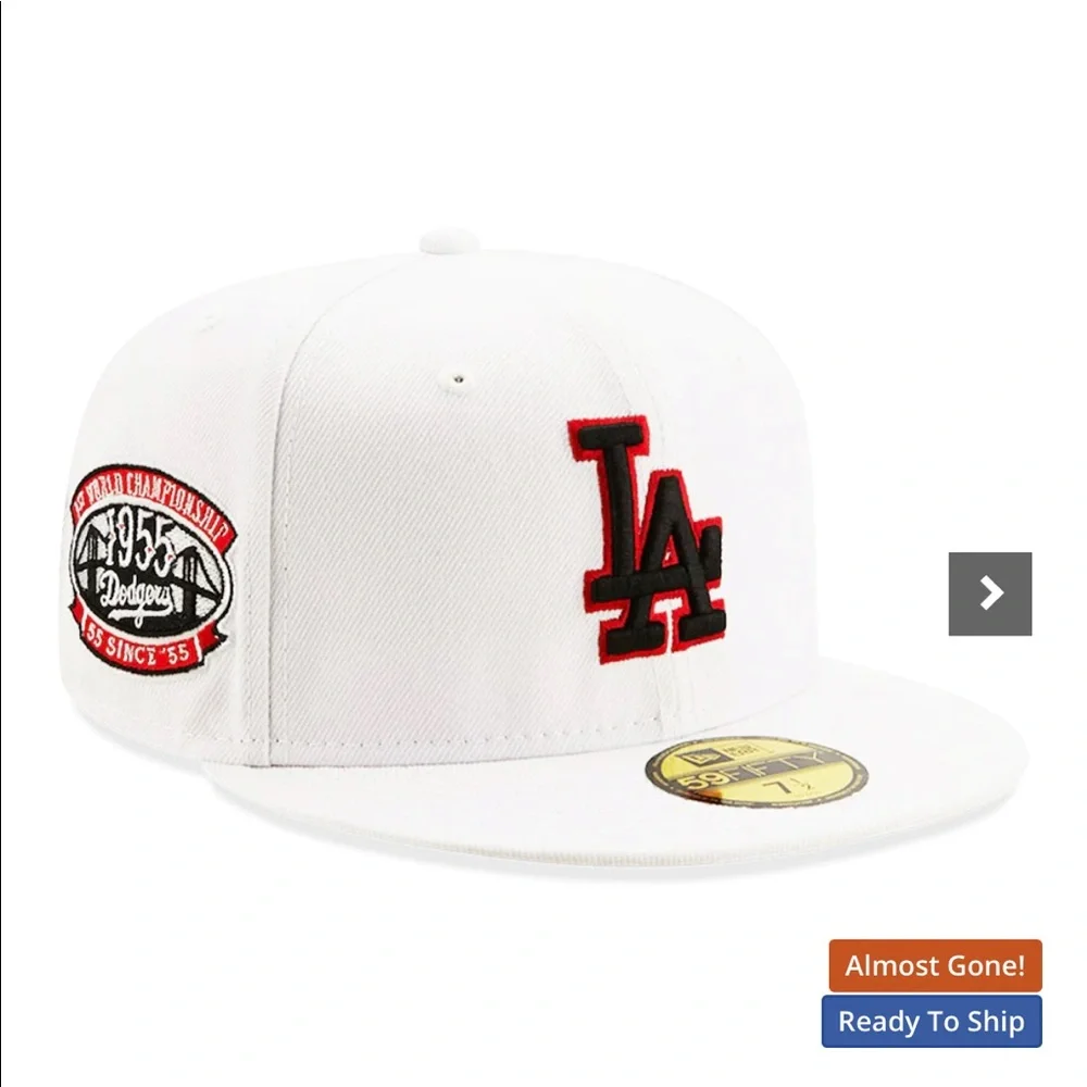 Los Angeles Dodgers Fitted Hat Red Undervisor - Picture 2 of 6